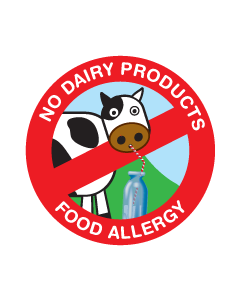 Kids Allergy Clothing Labels - No Dairy