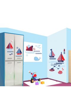 Boats Afloat Multi Coloured Wall Stickers Pack