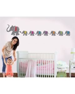 Circus Elephant Train Wall Decals