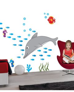 Dolphin Multi Coloured Giant Character Wall Sticker Pack