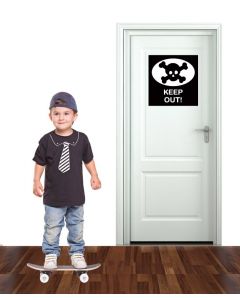 Door Sign Keep Out Black Wall Sticker Pack