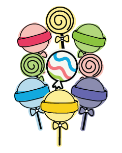 Lollipop Designed Ready To Go Clothing Labels (Pastel)
