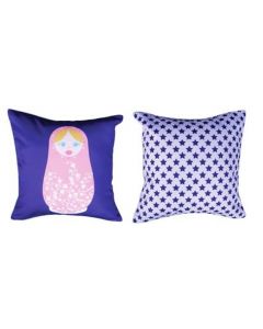 Themed Cushion - Russian Dolls - Pink & White Doll