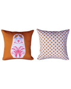Themed Cushion - Russian Dolls - White & Pink Doll 
