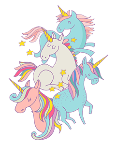 Unicorn Magic Pastel Designed Ready To Go Sticky Labels 