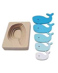 Wooden Whale Multilayered Jigsaw Puzzle Toy