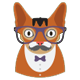 Hipster - Brown Cat