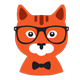 Hipster - Orange Cat