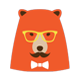 Hipster - Orange Bear