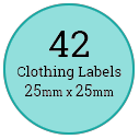 42 Circle Cloth Labels / 2 sheets per pack