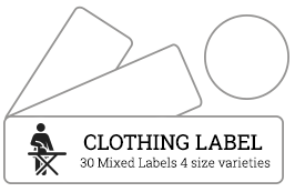 Clothing Labels - 30 Mixed Labels 4 size varieties