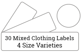 30 mixed cloth labels / 2 sheets per pack